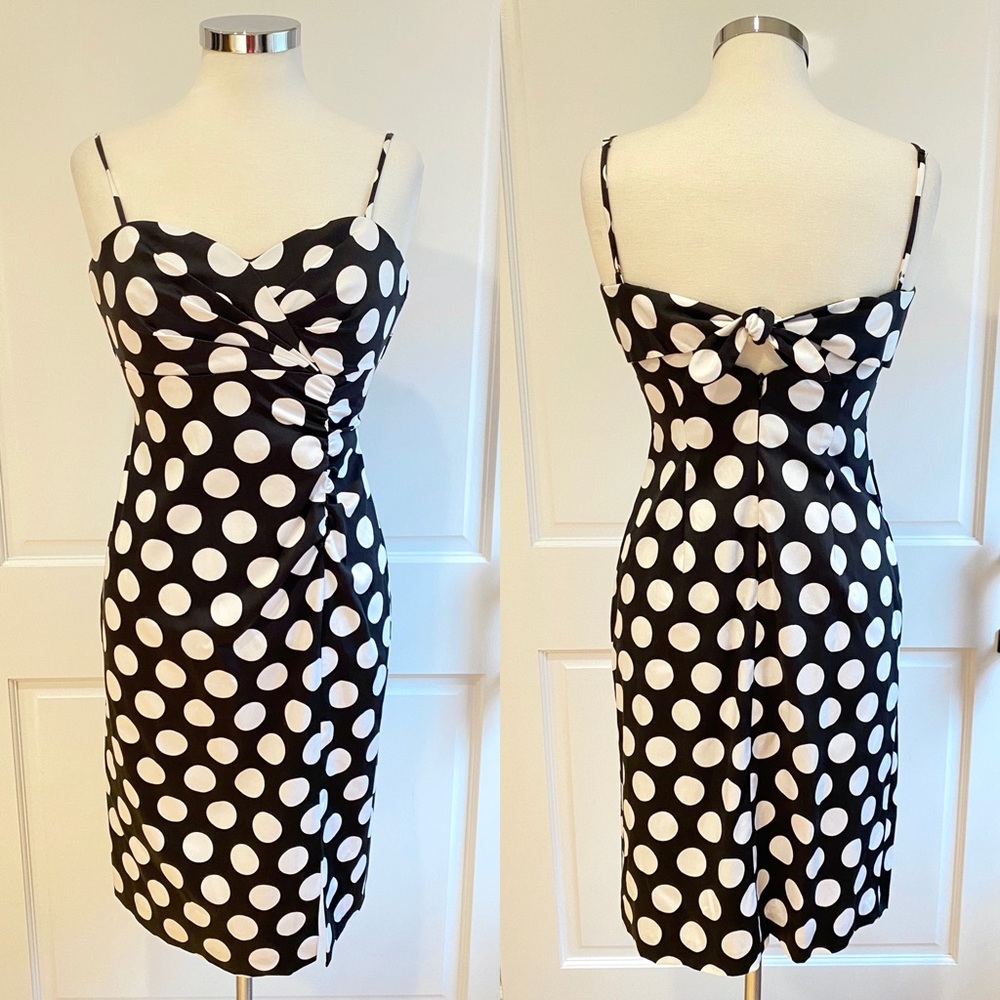 Donna Ricco Black & White Polka Dot Dress Size 6